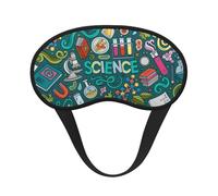 FZGGWYHL Cartoon Science Theme Printed Blackout Sleep Mask Aid Eye Mask Travelling Sleep Eye Mask