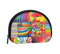 FZGGWYHL Colorful Collage Printed Shell Storage Bag Mini Storage Pouch Coin Purse