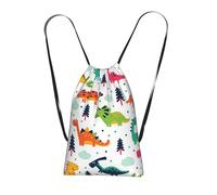 FZGGWYHL Colorful Dinosaurs printed Storage bag with a drawstring backpack sports bag
