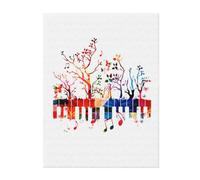 FZGGWYHL Colorful Piano Keyboard Music Note printed Flannel Blanket throw blanket