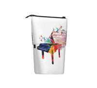 FZGGWYHL Colorful Piano Keyboard Music Printed Pencil Telescopic Standing Expandable Pencil case