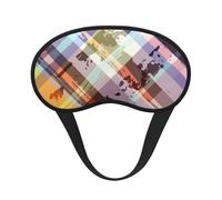 FZGGWYHL Coloured Twill Lattice Printed Blackout Sleep Mask Aid Eye Mask Travelling Sleep Eye Mask