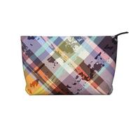 FZGGWYHL Coloured Twill Lattice Printed Corduroy Makeup Bag Daily Storage Bag