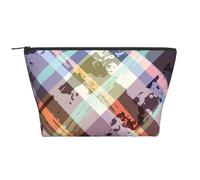 FZGGWYHL Coloured Twill Lattice Printed Daily Storage Bag Travel Toiletry Bag Cosmetic Bag