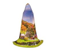 FZGGWYHL Country Farm printed Adult Long Cape Halloween Hooded Cape Party Decoration Robe