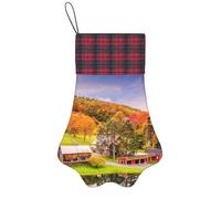 FZGGWYHL Country Farm printed christmas pet pow socking Christmas Tree Decoration