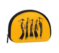 FZGGWYHL Creative African Culture Printed Shell Storage Bag Mini Storage Pouch Coin Purse