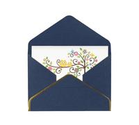 FZGGWYHL Cute Cartoon Owl Tree Flowers and Squirrel printed greeting card with envelope Decorative greeting card