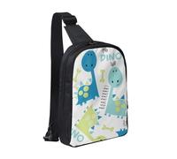 FZGGWYHL Cute dinosaur printed Chest Bag Dual Pocket diagonally Crossbody Bag