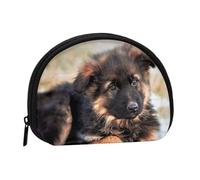 FZGGWYHL Cute German Shepherd Puppy Printed Shell Storage Bag Mini Storage Pouch Coin Purse