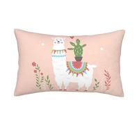FZGGWYHL Cute Hand Drawn Llama printed Pillow Case Decorative pillowcover Rectangular cushion cover