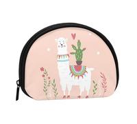 FZGGWYHL Cute Hand Drawn Llama Printed Shell Storage Bag Mini Storage Pouch Coin Purse