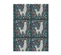 FZGGWYHL Cute Llama Floral printed Flannel Blanket throw blanket