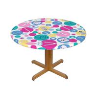 FZGGWYHL Cute Nurse printed Oxford fabric round tablecloth washable reusable table cover