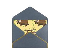 FZGGWYHL Cute sloths on yellow lemons printed greeting card with envelope Decorative greeting card