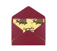 FZGGWYHL Cute sloths on yellow lemons printed greeting card with envelope Decorative greeting card