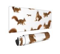 FZGGWYHL Cute Squirrel Printed Mouse Pad 11.8x31.5 In Keyboard Mat Desktop Pad