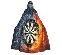 FZGGWYHL Dart Board printed Adult Hooded Cloak Long Cape Halloween Hooded Cape