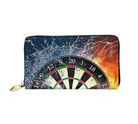 FZGGWYHL Dart Board Printed Leather Wallet Portable Travel Organiser Neutral Clutch Bag