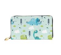 FZGGWYHL Dinosaur Pattern Printed Leather Wallet Portable Travel Organiser Neutral Clutch Bag