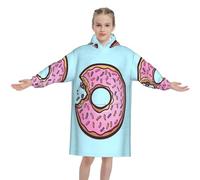 FZGGWYHL Donut printed Kids Blanket Hoodie Wearable Blanket