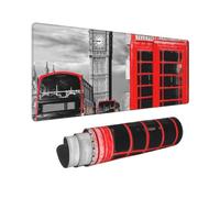 FZGGWYHL England Uk Retro London Telephone Printed Mouse Pad 11.8x31.5 In Keyboard Mat Desktop Pad
