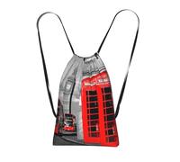 FZGGWYHL England UK Retro London Telephone printed Storage bag with a drawstring backpack sports bag