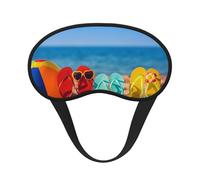 FZGGWYHL Flip-Flops on a Sandy Beach Printed Blackout Sleep Mask Aid Eye Mask Travelling Sleep Eye Mask