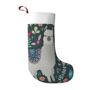 FZGGWYHL Flower Alpaca printed Christmas Stocking Ultra-soft velour Christmas Tree Decoration