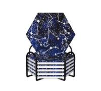 FZGGWYHL Glow in The Dark printed Ceramic Coaster Set of 6 Decorative Coaster Drinking Coaster