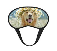 FZGGWYHL Golden Retriever Dog Printed Blackout Sleep Mask Aid Eye Mask Travelling Sleep Eye Mask