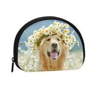 FZGGWYHL Golden Retriever Dog Printed Shell Storage Bag Mini Storage Pouch Coin Purse