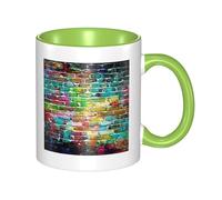 FZGGWYHL Graffiti Colorful Brick Printed Mug Double Colored Ceramic Mug Coffee Cup