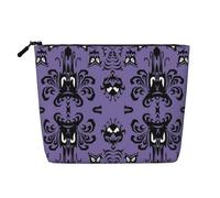 FZGGWYHL Horror Pattern on Purple Background Printed Fake Hemp Makeup Bag Daily Storage Bag