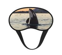 FZGGWYHL Killer Whale Printed Blackout Sleep Mask Aid Eye Mask Travelling Sleep Eye Mask