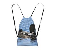 FZGGWYHL Loon Birds printed Storage bag with a drawstring backpack sports bag