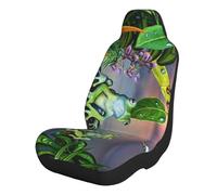 FZGGWYHL Many Frogs Sing On The Branches Summer Butterflies Lake Water Printed Car Seat Cover Front Seat Cover Car Interior Decorations