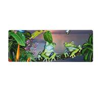 Fzggwyhl Many Frogs Sing On The Branches Summer Butterflies Lake Water Printed Mouse Pad Desktop Protection Pad Keyboard Pad