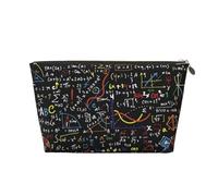 FZGGWYHL Math Formula printed Leather Travel Toiletry Bag Zip Cosmetic Bag Travel Organiser
