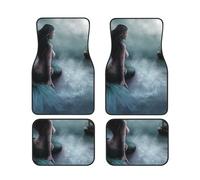 FZGGWYHL Mermaid Lady And Sailing on Sea Pirate Ship printed Car Floor Mats 4-Piece Set Universal Car Floor Mats