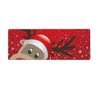 Fzggwyhl Merry Christmas Cute Cartoon Elk Printed Mouse Pad Desktop Protection Pad Keyboard Pad
