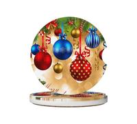 FZGGWYHL Merry Christmas printed Ceramic Car Coasters 2 Pcs Car cup holder
