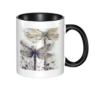 FZGGWYHL Modern Dragonfly Printed Mug Double Colored Ceramic Mug Coffee Cup