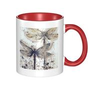 FZGGWYHL Modern Dragonfly Printed Mug Double Colored Ceramic Mug Coffee Cup