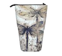 FZGGWYHL Modern Dragonfly Printed Pencil Telescopic Standing Expandable Pencil case