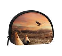 FZGGWYHL Native American Tribes Printed Shell Storage Bag Mini Storage Pouch Coin Purse