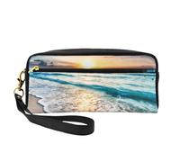 FZGGWYHL Ocean Sunrise Printed Pencil Case Small Makeup Bag Portable Storage Bag
