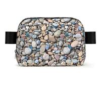 FZGGWYHL Pebble Stone Pattern Printed Square-Shaped Fashionable Waist Bag Casual Chest Bag