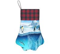 FZGGWYHL Penguins On The Iceberg printed christmas pet pow socking Christmas Tree Decoration