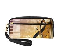 FZGGWYHL Piano Violin Music Notes Printed Pencil Case Small Makeup Bag Portable Storage Bag